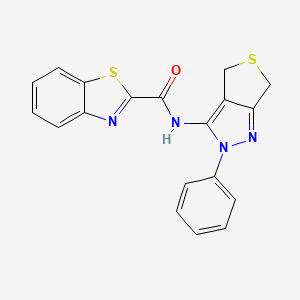 N-{2-phenyl-2H,4H,6H-thieno[3,4-c]pyrazol-3-yl}-1,3-benzothiazole-2-carboxamide