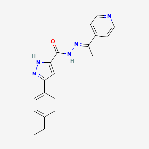 molecular formula C19H19N5O B6426317 3-(4-ethylphenyl)-N'-[(1E)-1-(pyridin-4-yl)ethylidene]-1H-pyrazole-5-carbohydrazide CAS No. 402604-38-0