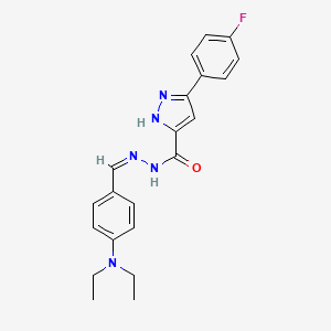 molecular formula C21H22FN5O B6426323 N'-[(1Z)-[4-(diethylamino)phenyl]methylidene]-3-(4-fluorophenyl)-1H-pyrazole-5-carbohydrazide CAS No. 403649-77-4