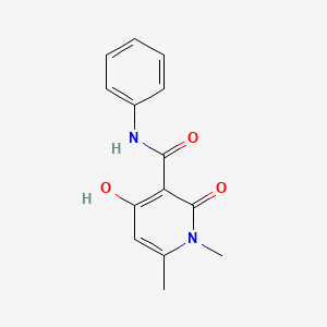 molecular formula C14H14N2O3 B6426324 4-hydroxy-1,6-dimethyl-2-oxo-N-phenyl-1,2-dihydropyridine-3-carboxamide CAS No. 883482-36-8
