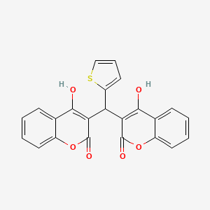 molecular formula C23H14O6S B6426327 4-hydroxy-3-[(4-hydroxy-2-oxo-2H-chromen-3-yl)(thiophen-2-yl)methyl]-2H-chromen-2-one CAS No. 15938-73-5
