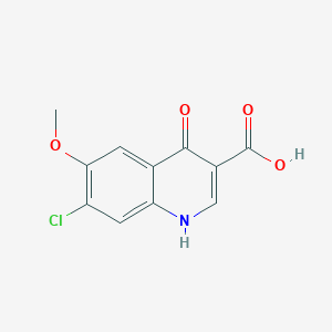 molecular formula C11H8ClNO4 B6426329 7-chloro-6-methoxy-4-oxo-1,4-dihydroquinoline-3-carboxylic acid CAS No. 857762-59-5