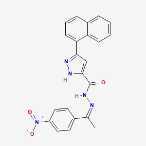 molecular formula C22H17N5O3 B6426335 3-(naphthalen-1-yl)-N'-[(1Z)-1-(4-nitrophenyl)ethylidene]-1H-pyrazole-5-carbohydrazide CAS No. 1285681-54-0
