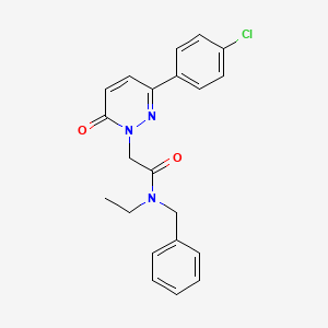molecular formula C21H20ClN3O2 B6426363 N-benzyl-2-[3-(4-chlorophenyl)-6-oxo-1,6-dihydropyridazin-1-yl]-N-ethylacetamide CAS No. 2330218-71-6