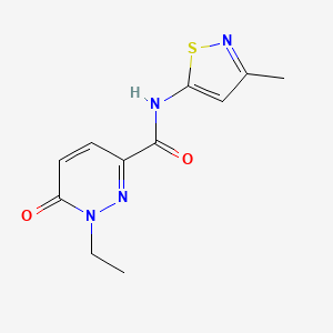 molecular formula C11H12N4O2S B6426389 1-ethyl-N-(3-methyl-1,2-thiazol-5-yl)-6-oxo-1,6-dihydropyridazine-3-carboxamide CAS No. 2326042-39-9