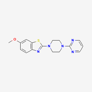 molecular formula C16H17N5OS B6426404 6-methoxy-2-[4-(pyrimidin-2-yl)piperazin-1-yl]-1,3-benzothiazole CAS No. 2327201-19-2