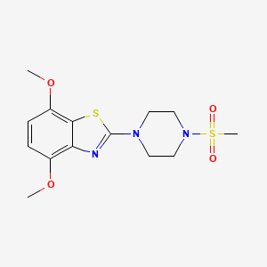 molecular formula C14H19N3O4S2 B6426425 2-(4-methanesulfonylpiperazin-1-yl)-4,7-dimethoxy-1,3-benzothiazole CAS No. 2327192-75-4