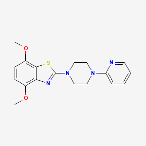 molecular formula C18H20N4O2S B6426430 4,7-dimethoxy-2-[4-(pyridin-2-yl)piperazin-1-yl]-1,3-benzothiazole CAS No. 2327528-74-3