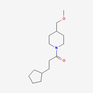 molecular formula C15H27NO2 B6426448 3-cyclopentyl-1-[4-(methoxymethyl)piperidin-1-yl]propan-1-one CAS No. 2327062-23-5