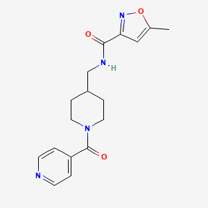 molecular formula C17H20N4O3 B6426475 5-methyl-N-{[1-(pyridine-4-carbonyl)piperidin-4-yl]methyl}-1,2-oxazole-3-carboxamide CAS No. 2329303-09-3