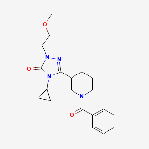 molecular formula C20H26N4O3 B6426483 3-(1-benzoylpiperidin-3-yl)-4-cyclopropyl-1-(2-methoxyethyl)-4,5-dihydro-1H-1,2,4-triazol-5-one CAS No. 2201781-24-8