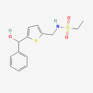 molecular formula C14H17NO3S2 B6426501 N-({5-[hydroxy(phenyl)methyl]thiophen-2-yl}methyl)ethane-1-sulfonamide CAS No. 2326330-65-6
