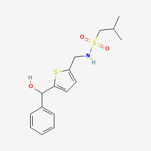molecular formula C16H21NO3S2 B6426508 N-({5-[hydroxy(phenyl)methyl]thiophen-2-yl}methyl)-2-methylpropane-1-sulfonamide CAS No. 2326299-81-2