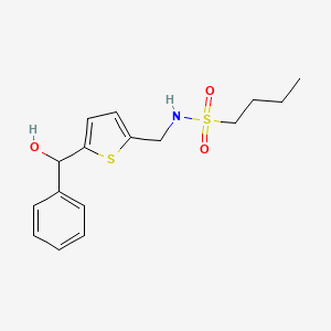molecular formula C16H21NO3S2 B6426514 N-({5-[hydroxy(phenyl)methyl]thiophen-2-yl}methyl)butane-1-sulfonamide CAS No. 2329603-06-5