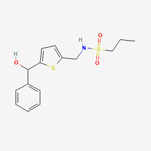 molecular formula C15H19NO3S2 B6426517 N-({5-[hydroxy(phenyl)methyl]thiophen-2-yl}methyl)propane-1-sulfonamide CAS No. 2326432-92-0