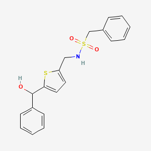 molecular formula C19H19NO3S2 B6426518 N-({5-[hydroxy(phenyl)methyl]thiophen-2-yl}methyl)-1-phenylmethanesulfonamide CAS No. 2330307-12-3