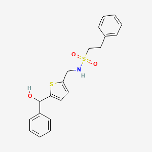 molecular formula C20H21NO3S2 B6426521 N-({5-[hydroxy(phenyl)methyl]thiophen-2-yl}methyl)-2-phenylethane-1-sulfonamide CAS No. 2327704-53-8