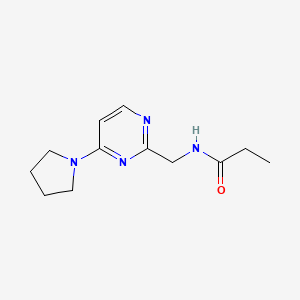molecular formula C12H18N4O B6426525 N-{[4-(pyrrolidin-1-yl)pyrimidin-2-yl]methyl}propanamide CAS No. 2329237-19-4