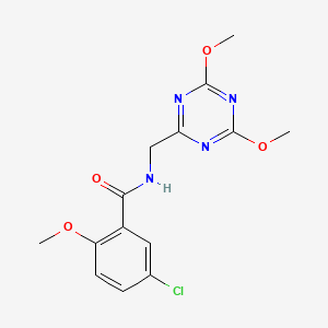 molecular formula C14H15ClN4O4 B6426532 5-chloro-N-[(4,6-dimethoxy-1,3,5-triazin-2-yl)methyl]-2-methoxybenzamide CAS No. 2034356-51-7