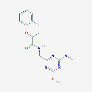 N-{[4-(dimethylamino)-6-methoxy-1,3,5-triazin-2-yl]methyl}-2-(2-fluorophenoxy)propanamide