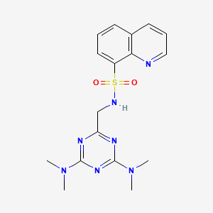 molecular formula C17H21N7O2S B6426599 N-{[4,6-bis(dimethylamino)-1,3,5-triazin-2-yl]methyl}quinoline-8-sulfonamide CAS No. 2034271-99-1