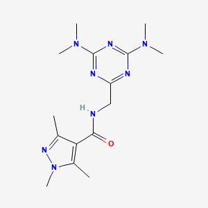molecular formula C15H24N8O B6426610 N-{[4,6-bis(dimethylamino)-1,3,5-triazin-2-yl]methyl}-1,3,5-trimethyl-1H-pyrazole-4-carboxamide CAS No. 2034518-73-3