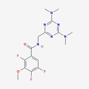 molecular formula C16H19F3N6O2 B6426614 N-{[4,6-bis(dimethylamino)-1,3,5-triazin-2-yl]methyl}-2,4,5-trifluoro-3-methoxybenzamide CAS No. 2034426-76-9