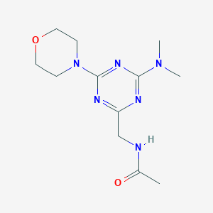 molecular formula C12H20N6O2 B6426649 N-{[4-(dimethylamino)-6-(morpholin-4-yl)-1,3,5-triazin-2-yl]methyl}acetamide CAS No. 2034407-84-4