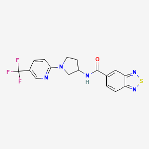 molecular formula C17H14F3N5OS B6426677 N-{1-[5-(trifluoromethyl)pyridin-2-yl]pyrrolidin-3-yl}-2,1,3-benzothiadiazole-5-carboxamide CAS No. 2097919-86-1