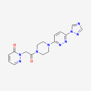 molecular formula C16H17N9O2 B6426699 2-(2-oxo-2-{4-[6-(1H-1,2,4-triazol-1-yl)pyridazin-3-yl]piperazin-1-yl}ethyl)-2,3-dihydropyridazin-3-one CAS No. 2034483-46-8