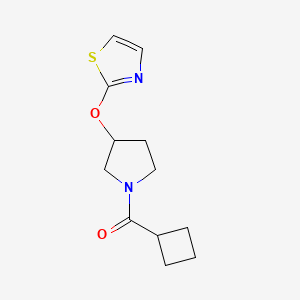 molecular formula C12H16N2O2S B6426717 2-[(1-cyclobutanecarbonylpyrrolidin-3-yl)oxy]-1,3-thiazole CAS No. 2199064-30-5