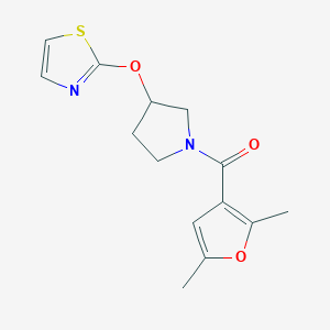 molecular formula C14H16N2O3S B6426729 2-{[1-(2,5-dimethylfuran-3-carbonyl)pyrrolidin-3-yl]oxy}-1,3-thiazole CAS No. 2198664-71-8