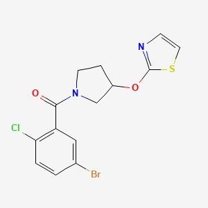 molecular formula C14H12BrClN2O2S B6426763 2-{[1-(5-bromo-2-chlorobenzoyl)pyrrolidin-3-yl]oxy}-1,3-thiazole CAS No. 2200321-25-9