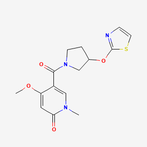 B6426790 4-methoxy-1-methyl-5-[3-(1,3-thiazol-2-yloxy)pyrrolidine-1-carbonyl]-1,2-dihydropyridin-2-one CAS No. 2201394-68-3