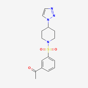 molecular formula C15H18N4O3S B6426831 1-(3-{[4-(1H-1,2,3-triazol-1-yl)piperidin-1-yl]sulfonyl}phenyl)ethan-1-one CAS No. 2034521-25-8