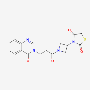 molecular formula C17H16N4O4S B6426848 3-{1-[3-(4-oxo-3,4-dihydroquinazolin-3-yl)propanoyl]azetidin-3-yl}-1,3-thiazolidine-2,4-dione CAS No. 2034493-09-7