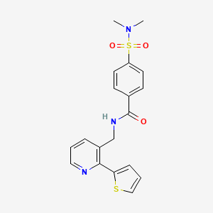 molecular formula C19H19N3O3S2 B6426873 4-(dimethylsulfamoyl)-N-{[2-(thiophen-2-yl)pyridin-3-yl]methyl}benzamide CAS No. 2329395-79-9