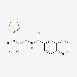 molecular formula C21H17N3OS B6426878 4-methyl-N-{[2-(thiophen-2-yl)pyridin-3-yl]methyl}quinoline-6-carboxamide CAS No. 2329440-67-5