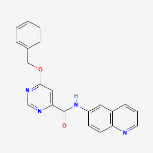 molecular formula C21H16N4O2 B6426879 6-(benzyloxy)-N-(quinolin-6-yl)pyrimidine-4-carboxamide CAS No. 2327827-24-5