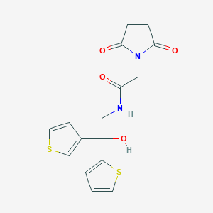 molecular formula C16H16N2O4S2 B6426882 2-(2,5-dioxopyrrolidin-1-yl)-N-[2-hydroxy-2-(thiophen-2-yl)-2-(thiophen-3-yl)ethyl]acetamide CAS No. 2330683-61-7