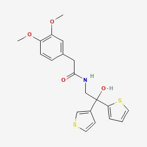 molecular formula C20H21NO4S2 B6426891 2-(3,4-dimethoxyphenyl)-N-[2-hydroxy-2-(thiophen-2-yl)-2-(thiophen-3-yl)ethyl]acetamide CAS No. 2329725-45-1