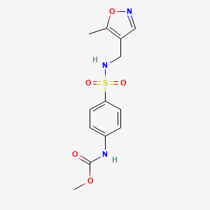molecular formula C13H15N3O5S B6426915 methyl N-(4-{[(5-methyl-1,2-oxazol-4-yl)methyl]sulfamoyl}phenyl)carbamate CAS No. 2034546-29-5