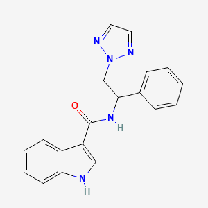 molecular formula C19H17N5O B6426928 N-[1-phenyl-2-(2H-1,2,3-triazol-2-yl)ethyl]-1H-indole-3-carboxamide CAS No. 2319721-06-5
