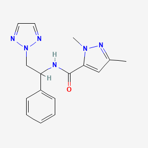 molecular formula C16H18N6O B6426936 1,3-dimethyl-N-[1-phenyl-2-(2H-1,2,3-triazol-2-yl)ethyl]-1H-pyrazole-5-carboxamide CAS No. 2319785-65-2