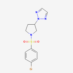 molecular formula C12H13BrN4O2S B6426966 2-[1-(4-bromobenzenesulfonyl)pyrrolidin-3-yl]-2H-1,2,3-triazole CAS No. 2198991-49-8