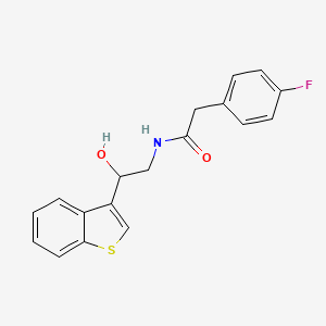 molecular formula C18H16FNO2S B6426977 N-[2-(1-benzothiophen-3-yl)-2-hydroxyethyl]-2-(4-fluorophenyl)acetamide CAS No. 2330184-99-9