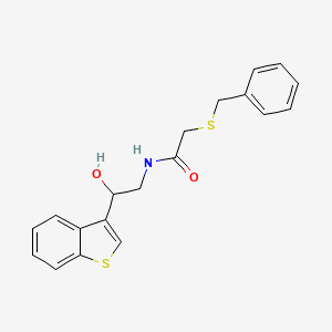 molecular formula C19H19NO2S2 B6426992 N-[2-(1-benzothiophen-3-yl)-2-hydroxyethyl]-2-(benzylsulfanyl)acetamide CAS No. 2327592-75-4