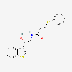 molecular formula C19H19NO2S2 B6426997 N-[2-(1-benzothiophen-3-yl)-2-hydroxyethyl]-3-(phenylsulfanyl)propanamide CAS No. 2327791-89-7
