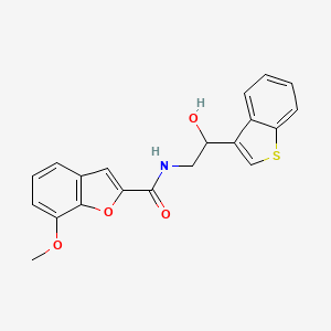 molecular formula C20H17NO4S B6427006 N-[2-(1-benzothiophen-3-yl)-2-hydroxyethyl]-7-methoxy-1-benzofuran-2-carboxamide CAS No. 2330083-19-5