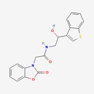 molecular formula C19H16N2O4S B6427008 N-[2-(1-benzothiophen-3-yl)-2-hydroxyethyl]-2-(2-oxo-2,3-dihydro-1,3-benzoxazol-3-yl)acetamide CAS No. 2329952-81-8